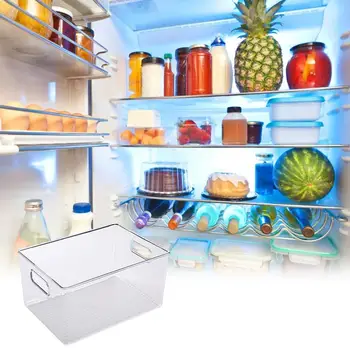 

Clear Pantry Organizer Durable Storage Bin Practical Frozen Store Case Transparent Refrigerator Store Box Safe Kitchen Universal