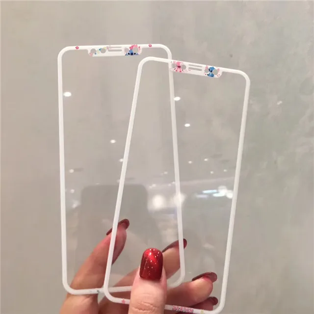3D мягкий край закаленное стекло протектор экрана для iPhone 6 6S 7 8 Plus X XR XS Max glass+ TPU чехол для телефона стежка шаблон крышка