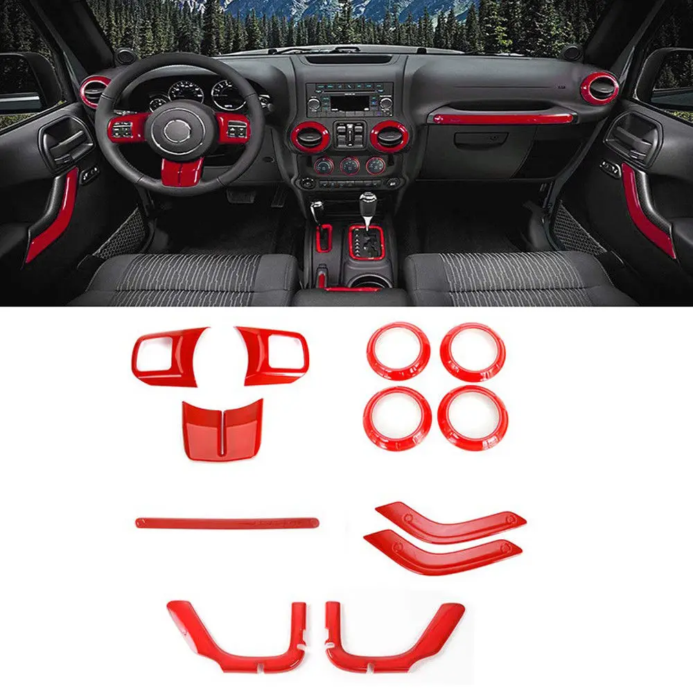 12 шт. полный комплект интерьера отделка комплект для Jeep Wrangler JK 2 двери 2011