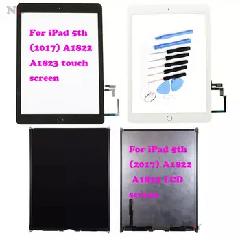 

Fifth Generation A1822 A1823 Display LCD Touchscreen Digitizer Home Button for iPad2017 with Back Button and a Set of Free Tools