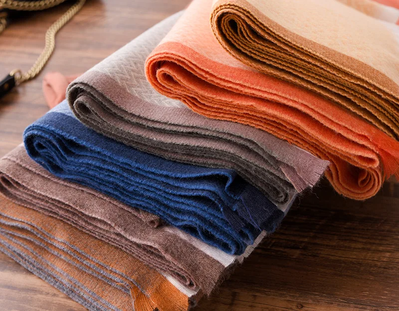 

Fashion ZIG ZAG Plaid Thinker Warm Wool Cashmere Scarf Pashmina Tassels Women Soft Winter Men Scarf