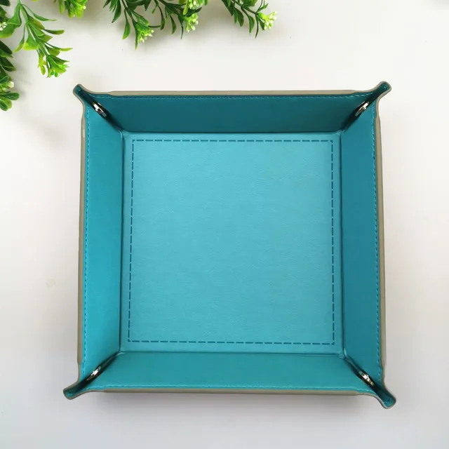 Light blue Игральные кости DnD лоток dados de rol для хранения 17 цветов pu кожаная складная коробка для RPG DnD игры кости футляр для хранения дропшиппинг - Color: Light blue