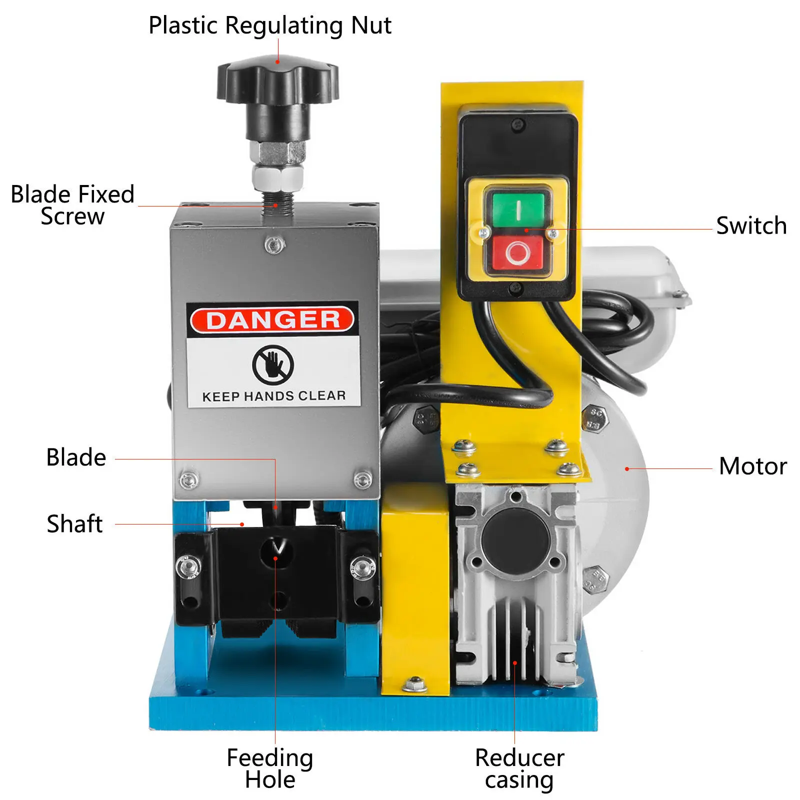  Electric Wire Stripping Machine Portable Powered Comercial 1/4HP Cable Stripper