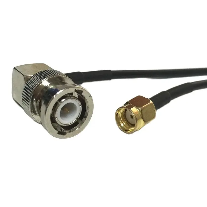 New Modem Coaxial Cable BNC Male Plug Right Angle Switch RP-SMA Male Plug Connector RG174 Cable 20CM 8