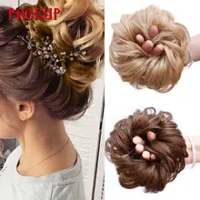 Женские вьющиеся шиньон волосы на заколках для наращивания пучок волос для невест 8 цветов синтетические высокотемпературные волокна волос кольцо