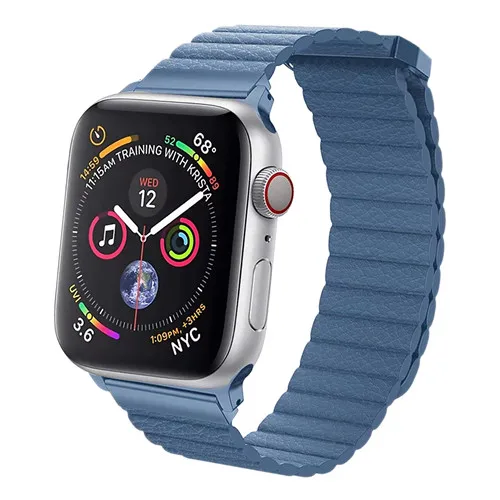 cornflower Кожаный ремешок для apple watch, ремешок для apple watch 5, 4, 3, ремешок 44 мм, 40 мм, iWatch, ремешок 42 мм, 38 мм, браслет correa, аксессуары для apple watch - Цвет ремешка: cornflower