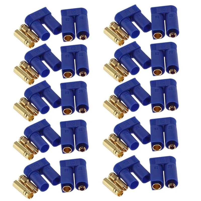 

10set EC5 5mm Golden Male-Female Battery Connector Bullet Plug for RC Plane Multicopter Quadcopter Airplane Helicopter RC plug