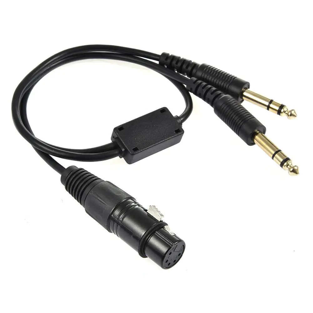 

High Quality For Airbus XLR To GA Dual Plug 5 Pin Headset Adapter Cable Aviation Headphone Cable Earphone Accessories