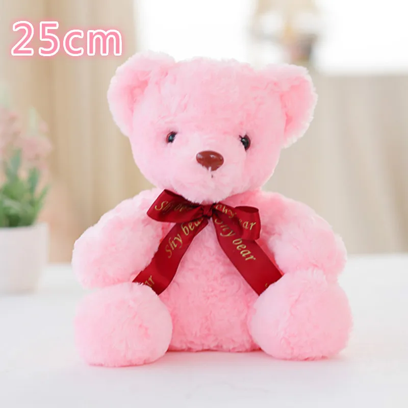 25cm pink Teddy Световой 25/30/50 см творческий светильник вверх СВЕТОДИОДНЫЙ красочные светящиеся Плюшевые мишки Мягкие плюшевые игрушки Рождественский подарок для детей - Цвет: 25cm pink Teddy
