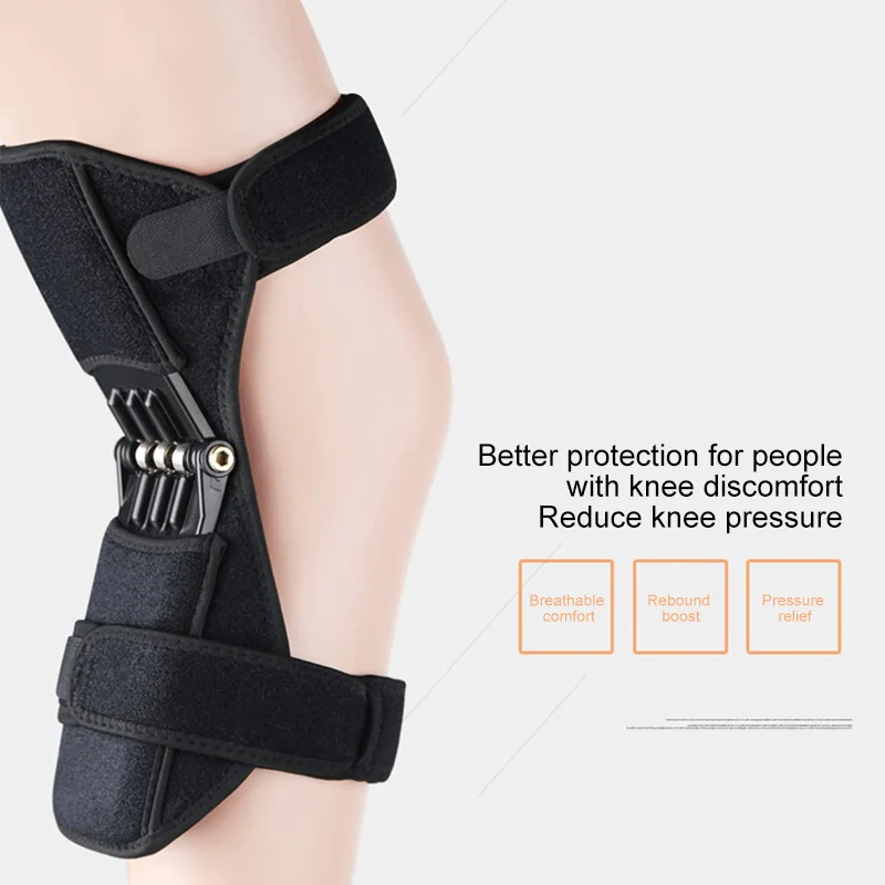 

2 PCS Knee Pads Force Breathable Stabilizer Knee Booster For Sports Support Non-Slip Reduce Pain Relief for Knees Power Spring