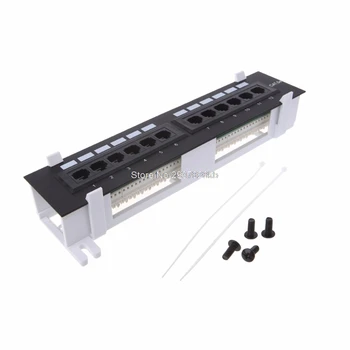

12 Port CAT5 CAT5E Patch Panel RJ45 Networking Wall Mount Rack Mount Bracket Au13 19 Droship