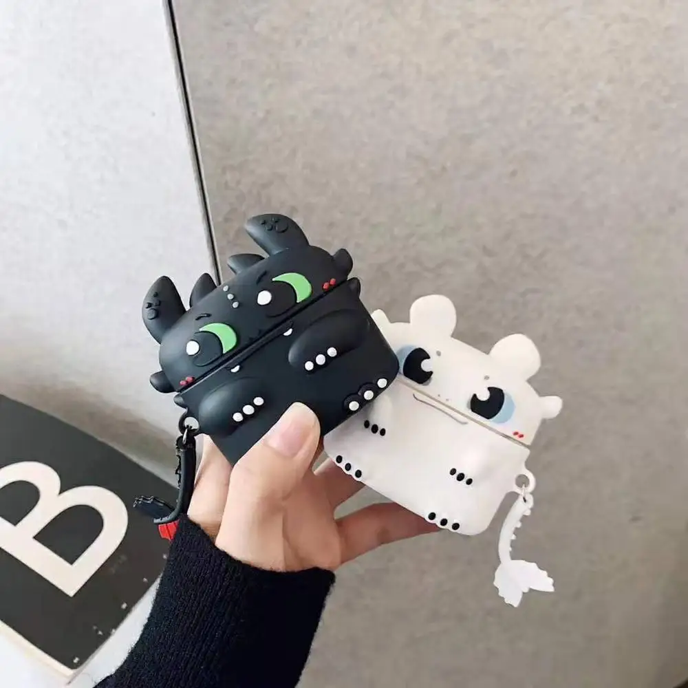 

3D cute Cartoon Movie How to Train Your Dragon Toothless Silicone cover for airpds pro case air pods pro 3 wireless charging bag