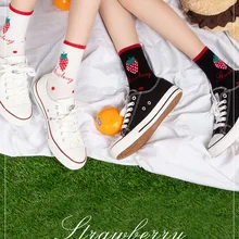 Японские Женские носки клубника Точка Печать Лолита девушка вишневая бабочка студенческие носки женские дикие