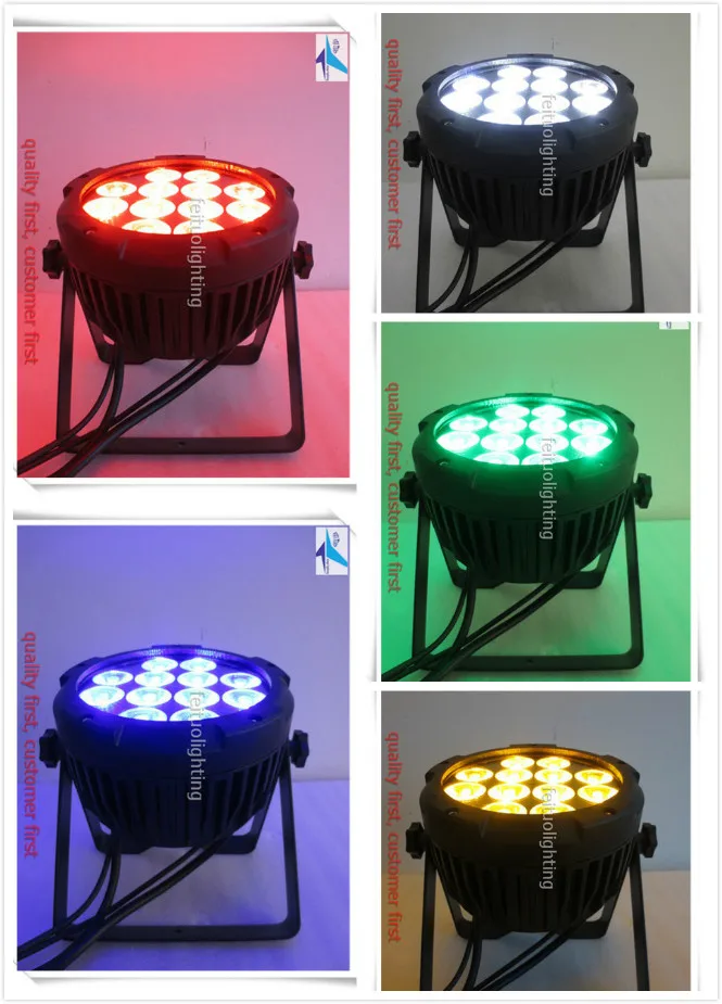 E-(6 огней с чехлом) DMX512 водонепроницаемый светодиодный par свет 12x15 Вт rgbwa 5в1 IP65 par 64 светодиодный фонарь для улицы для сцены освещение для дискотеки DJ