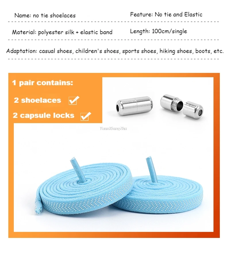 New Elastic Laces without ties Shoelaces for Sneakers Flat No Tie Shoe laces Kids Adult Quick Shoe lace Rubber Band Shoestring