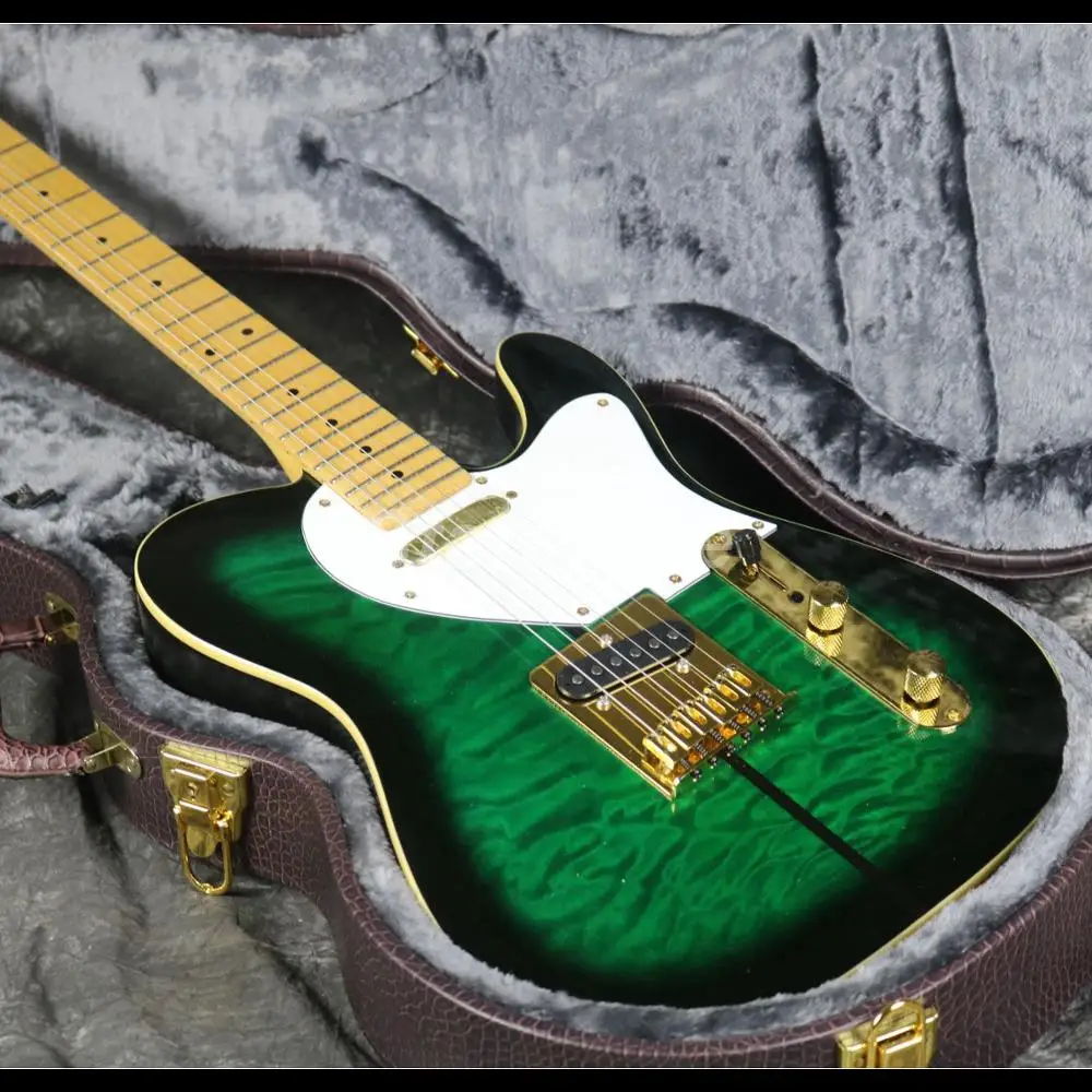 

In Stock Fast Shipping TL Tuff Dog Electric Guitar Z-ZS1 Quilted Maple Top Green Color Fast Delivery