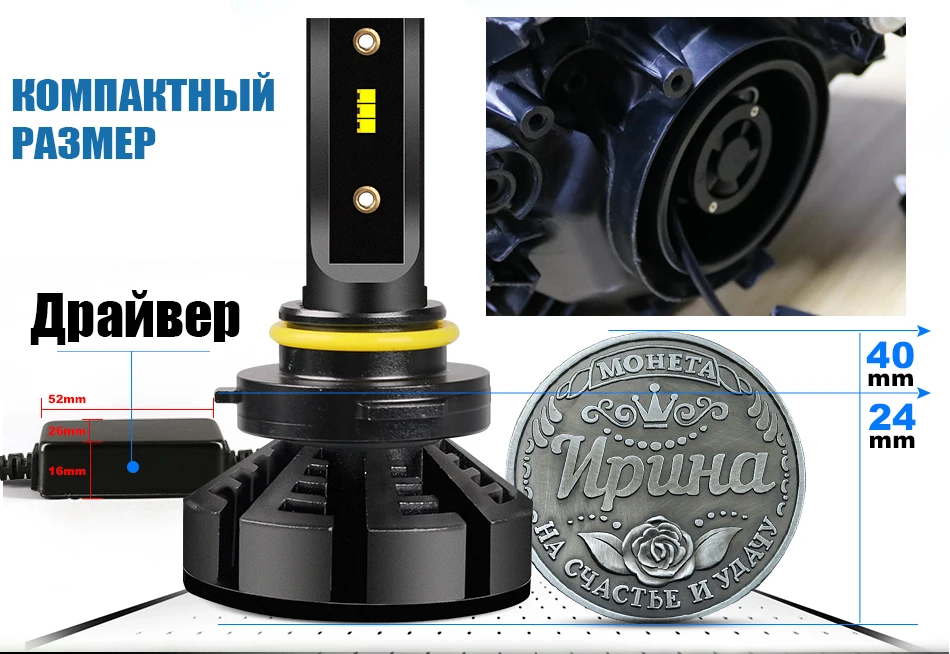 HLXG h4 led лампада h7 с Lumileds Luxeon ZES чипсы лампы h1 led автомобилей головной светильник H11 H8 H9 светильник 9006 HB4 HB3 9005 led 9006 12V