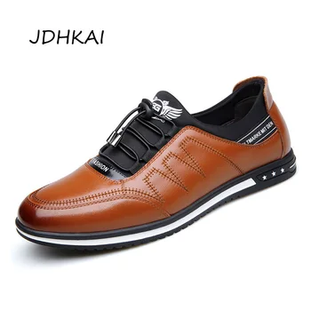 

2019 Fashion Cow Genuine Leather Shoes Men Casual Slip-on Driving Runing Men Loafer Black Luxury Men's Shoes Sneakers Moccasins