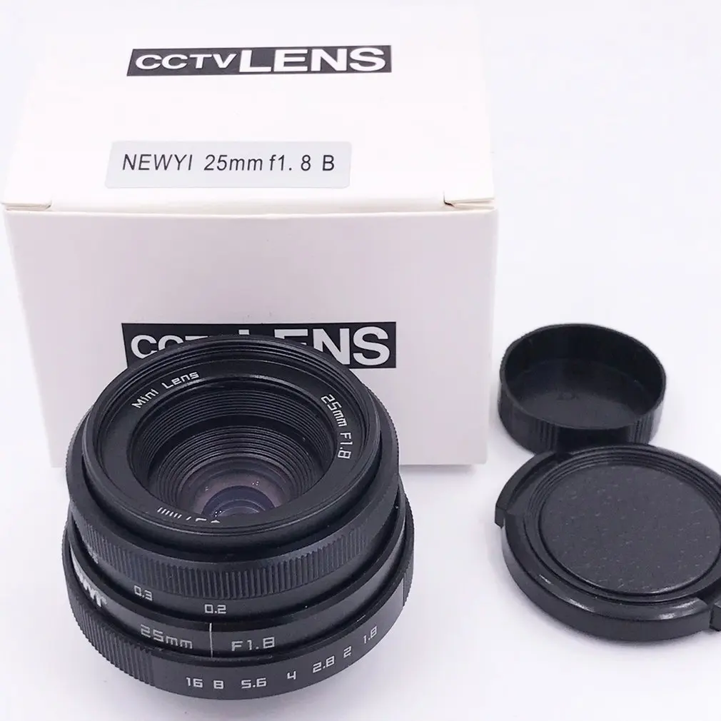 25mm F1.8 Camera Lens Mini CCTV C Mount Wide Angle Lens for Sony for Nikon for Canon DSLR Alumium Alloy Adapter