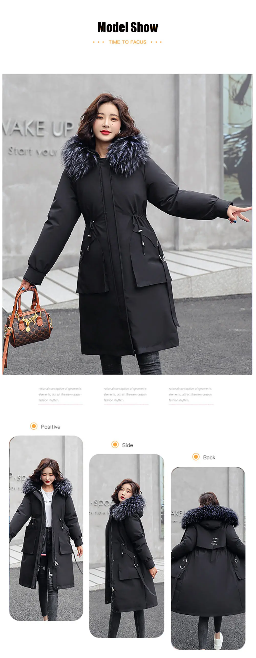 Vielleicht -30 Degrees Women Jacket Long Parkas Female Coat Winter Warm Removable Fur Lining Hooded Winter Jacket Women Outwear