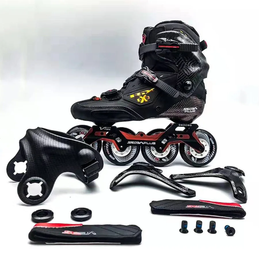Original SEBA TRIX PRO 3 Cuffs Professional Adult Inline Skates Carbon Fiber Shoes Slalom Slide Free Skating Patines