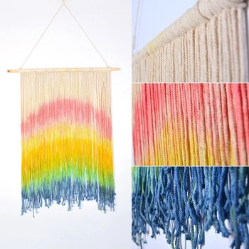 

1pcs Cotton Tapestry Pendants Colorful Rainbow Tapestry Wall Hanging Ornaments Christmas New Year Wedding Home Handmade Decorati