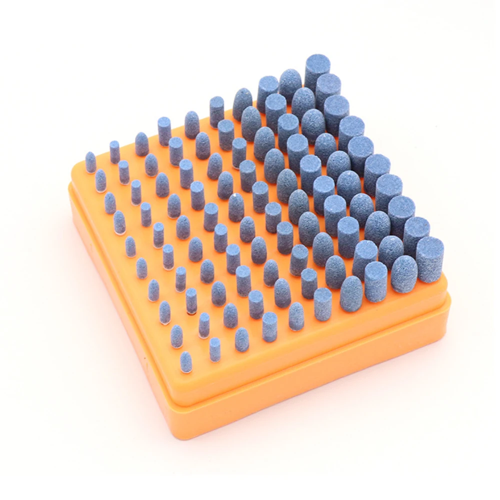 100pcs/box Abrasive Stone Honing Grinding Head Set Dremel Die Grinder Tools for Metal Plastic Wood Deburring Polishing