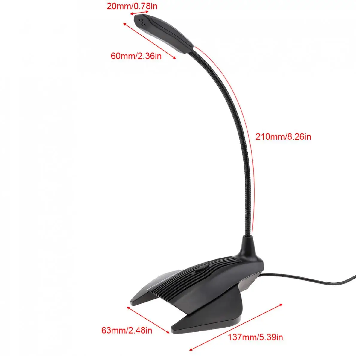 Настольный микрофон DC 4,5 V USB HD с шумоподавлением, компьютерный игровой микрофон с семью цветными огнями