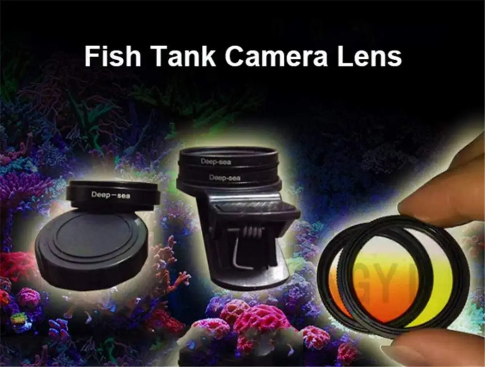 Decorative& home 1 Set Aquarium Fish Tank Coral Reef Lens Phone Camera
