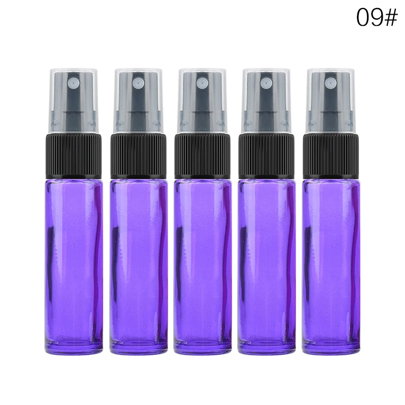 09 10ML 5PCS Градиент цвета 10 мл Портативный Путешествия многоразового Spary флаконы с парфюмированным маслом пустые косметические контейнеры для пульверизаторов бутылка Простота в использовании - Цвет: 09 10ML 5PCS