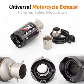 

Universal 51mm AR Austin Racing Motorcycle Exhaust Pipe Carbon Fiber Escape System with DB killer For GSXR600 Z1000 ER6N K7