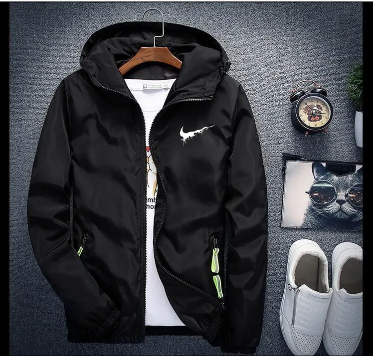 

New Men's Casual Hooded Bomber Jacket Spring Autumn Hip Hop Plus Size Windbreaker Sportswear Zipper Jacket Coat Outwear 6XL 7XL