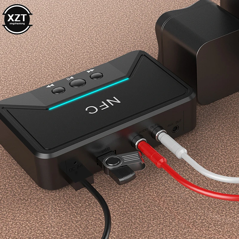 NFC Bluetooth 5,0 приемник 3,5 мм Музыка чтение стерео беспроводной адаптер AUX/RCA автомобильный динамик Bluetooth USB диск Audip приемник