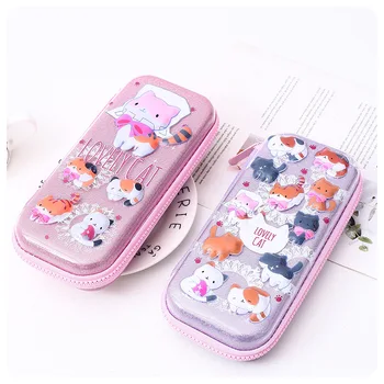 

Lovely Hello Cat Pink Blue Stationery Storage Bag Pencil Case Escalar Papelaria Escolar School Supplies