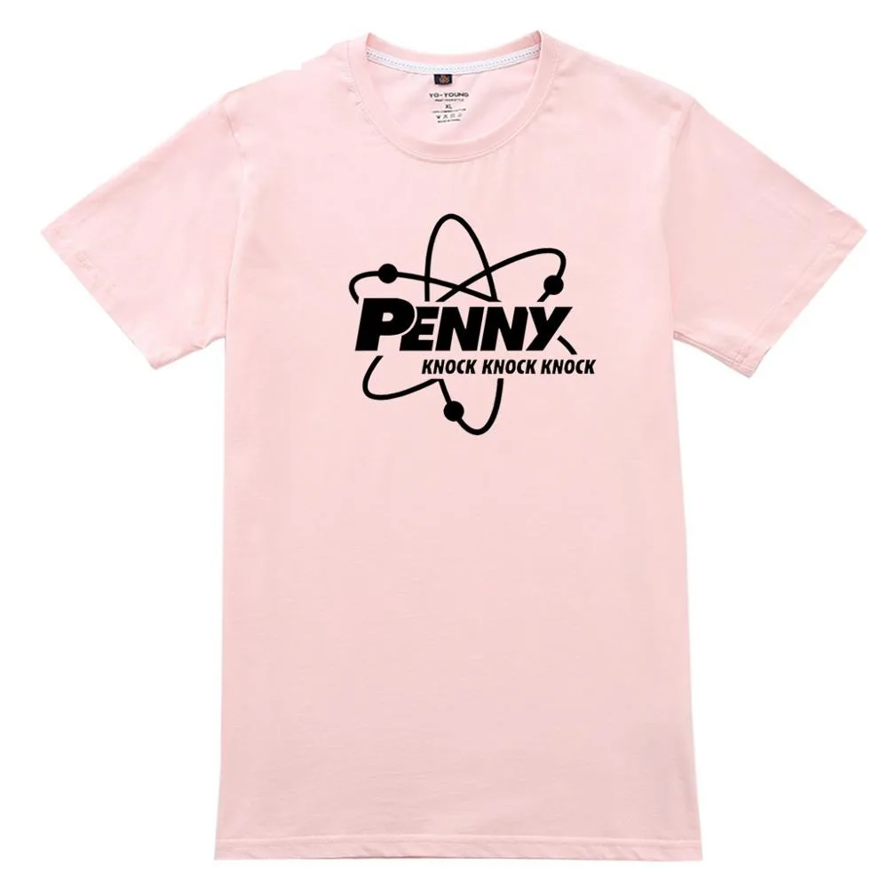 Женские футболки Tbbt The Big Bang Theory Penny Science Knock Лето 180 Gsm чёсаный подарок круглый воротник Топ Футболка
