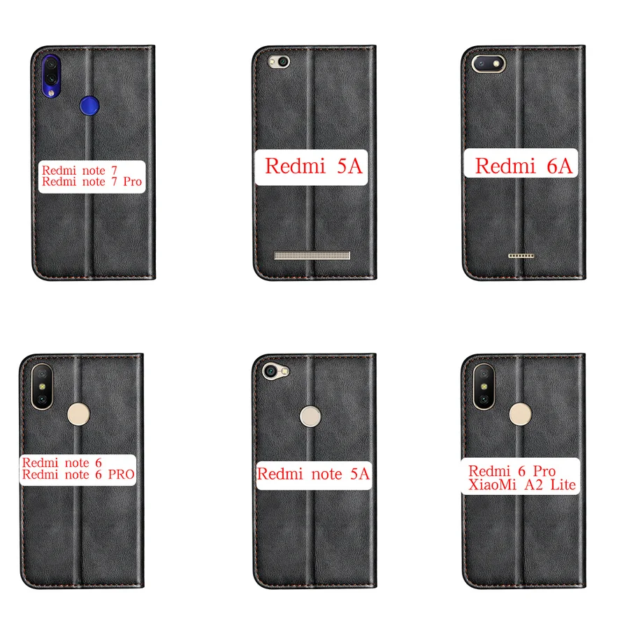 Чехол-книжка из искусственной кожи для Xiao mi Red mi Note 7 6 Pro 5A 6A Note7 mi A2 Lite чехол-книжка бизнес Ретро Магнитная подставка