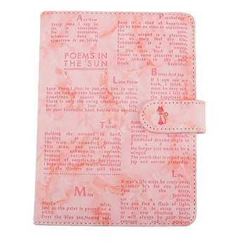 

Pink Retro Stationery Leather Handbook Cartoon Color Illustration Cute Diary Notebook