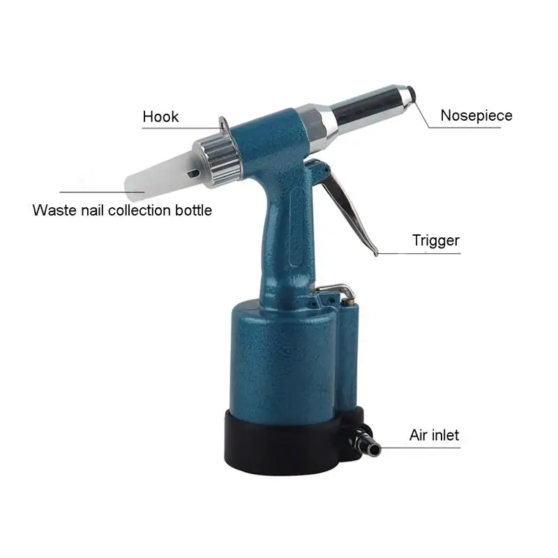 2.4-5.0MM Professional Pneumatic Blind Rivet Gun Heavy Duty Air Hydraulic Riveter Rivet Tool rivet gun rivet nut tool rivet gun set
