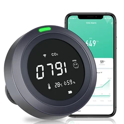 FABISENS – compteur de CO2 WiFi Tuya, détecteur de dioxyde de carbone Portable intelligent, moniteur de qualité de l'air, alarme de température et d'humidité, analyseur de gaz 