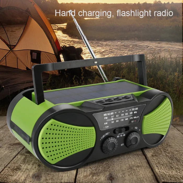 Аварийный Солнечный ручной радио динамик AM FM NOAA с светодиодный фонарик power Bank JLRJ88