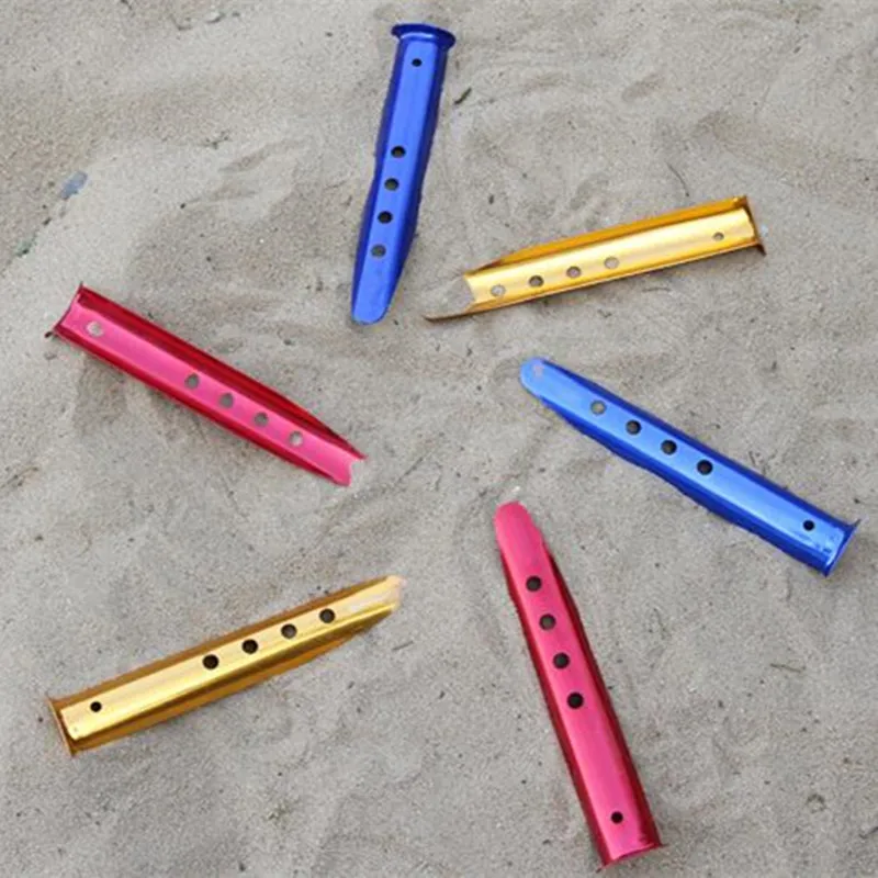 6pcs 23cm 31cm Alloy Camping Awning Shelter Canopy Tent Sand Snow Ground Pegs Hook Nail Pins