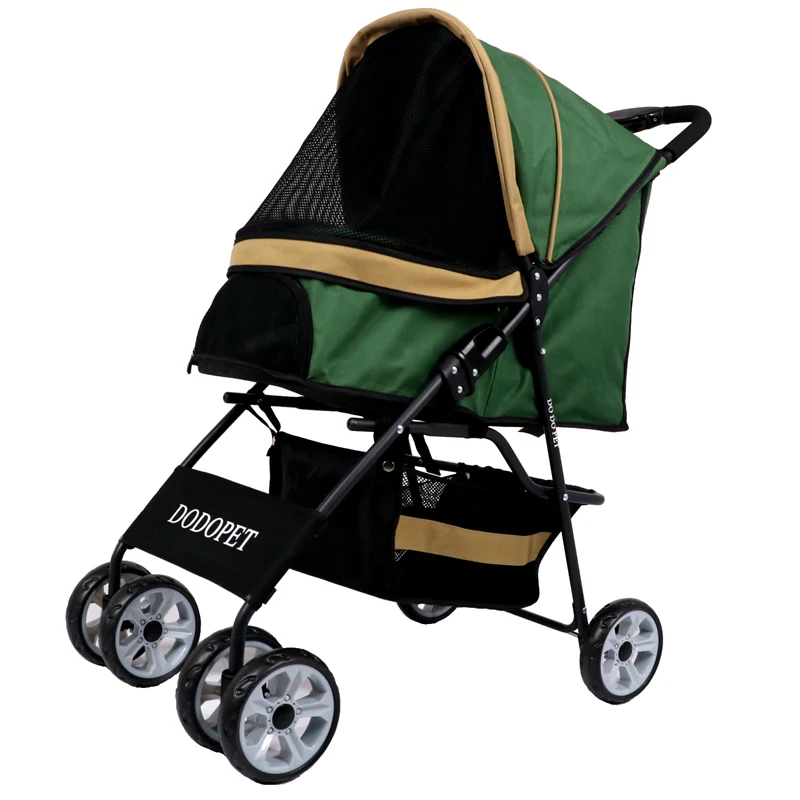 

Folding Pet Trolley Dog Dog Cat Teddy Trolley Four-wheeled Travel Supplies Go Out Light Pet Stroller Puppy Carrier