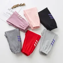 Штаны весенне-осенние детские хлопковые спортивные штаны три полоски, для мужчин и женщин, для детей, свободные, плотные, в Корейском стиле, повседневные, для детей