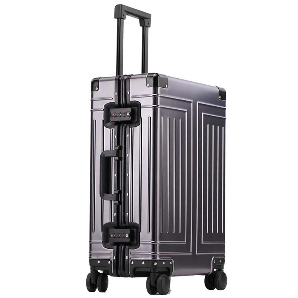 Travel Bag Pull Bar Suitcase 20''24''26''29 Inch Men's Travel Luggage Aluminum Suitcase for Ladies