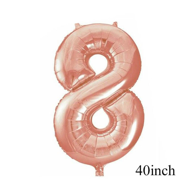 Birthday Rose Gold Number Foil Balloon Party Decorations Kids First 1st 2nd 3rd Birthday Baby Shower Boy Girl Baloons