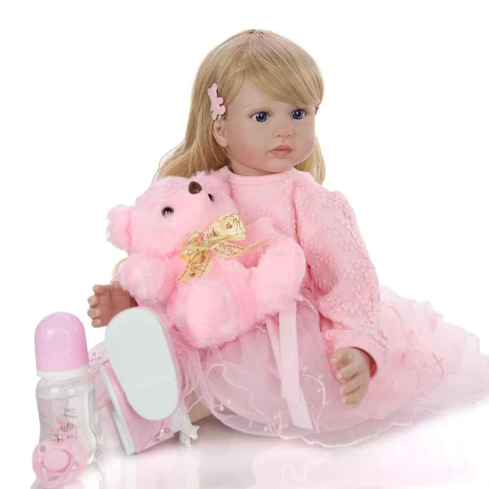 NPK Boneca Reborn 24 дюймов мягкая силиконовая, виниловая кукла 60 см мягкий силикон Reborn Baby Doll Новорожденные реалистичные куклы Bebes Reborn