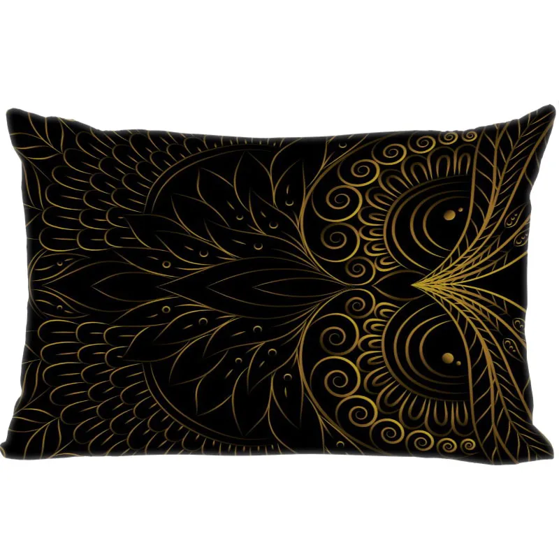 

Owl Pattern Pillow Cover Bedroom Home Decorative Pillowcase Rectangle Zipper Pillow Cases Satin Fabric Best Gift 45x35cm