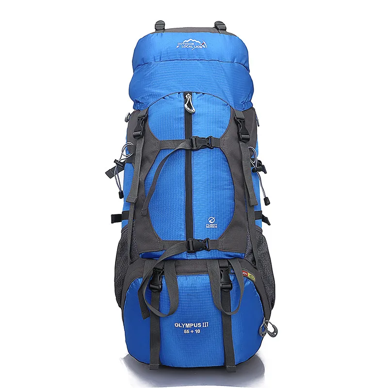 

65L Frame Outdoor Bags Professional Multi-function Large Capacity Backpack Waterproof Camping Hiking Mountaineering Sports Bag