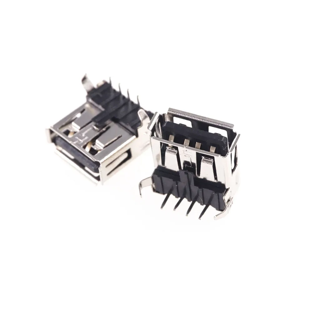 Разъем USB 2 0 типа A гнездо прямоугольный kink терминал через отверстия DIP PCB 1 порт 30 В