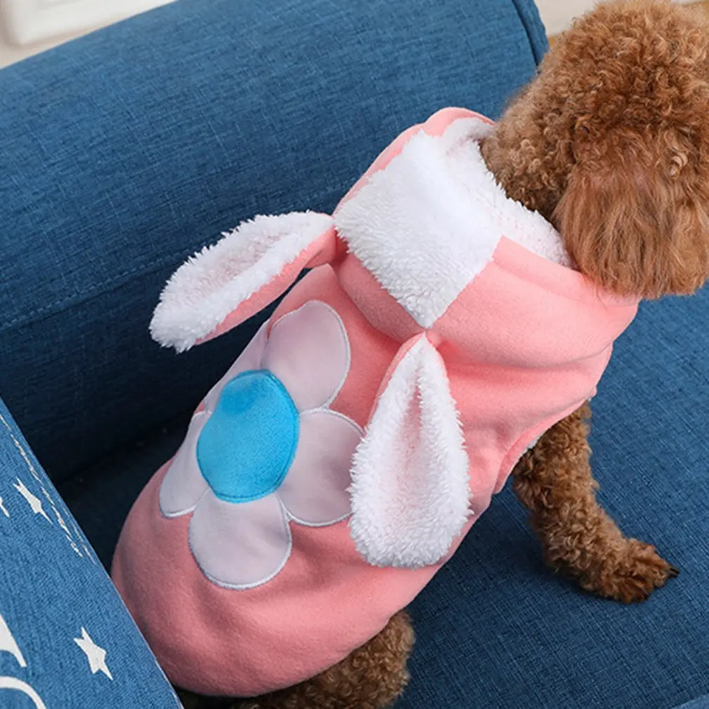 pink Одежда для собак с подсолнухом милая мягкая одежда для животных для собак Одежда для домашних животных забавная Одежда удобная одежда для щенков из мультфильмов - Цвет: pink